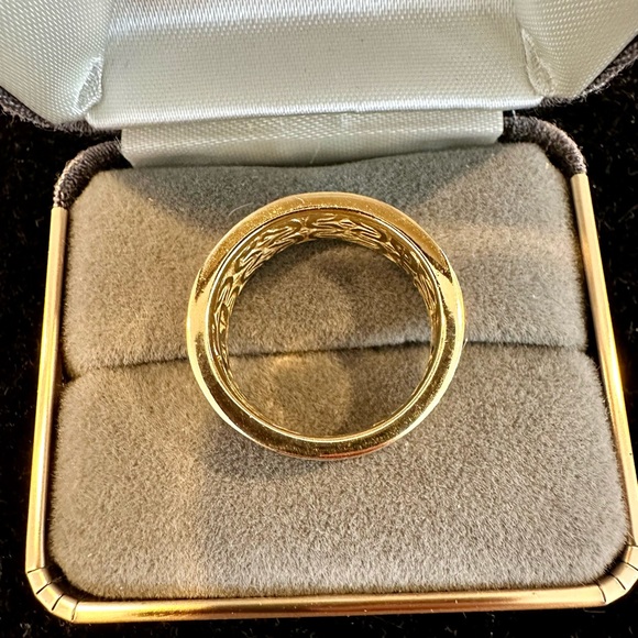 18k Gold plated Sterling silver Byzantine band ring - Picture 2 of 6